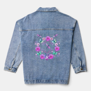Blumen-Dragonfly-Denimjacke Jeansjacke