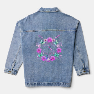 Blumen-Dragonfly-Denimjacke Jeansjacke