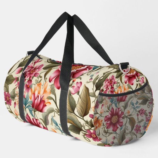 Blumen-Duffeltasche mit leuchtendem Rosa Duffle Bag (Rechte Ecke)