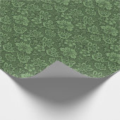 Blumen-dunkelgrünes viktorianisches Art-Muster Geschenkpapier (Ecke)