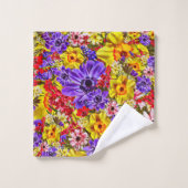 Blumen-Duschvorhang Badhandtuch Set (Waschlappen)