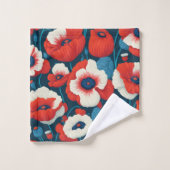 Blumen-Duschvorhang Badhandtuch Set (Waschlappen)