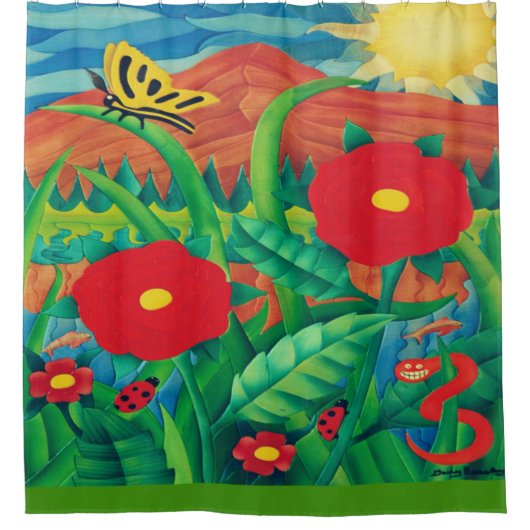 Blumen-Duschvorhang Duschvorhang (Vorderseite)