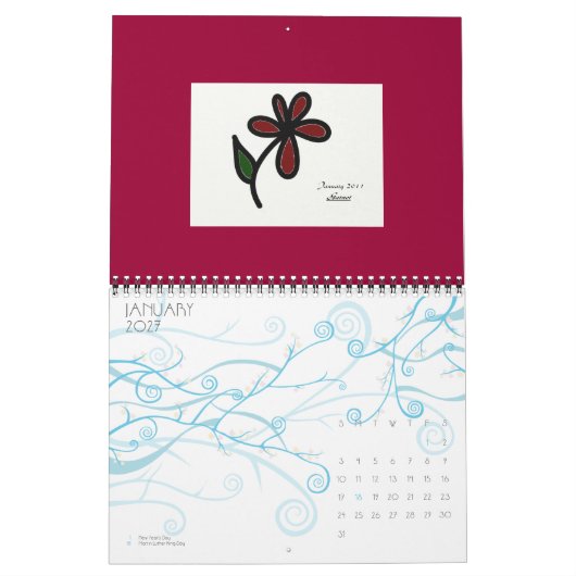 Blumen-Edelsteine Kalender (Jan 2027)