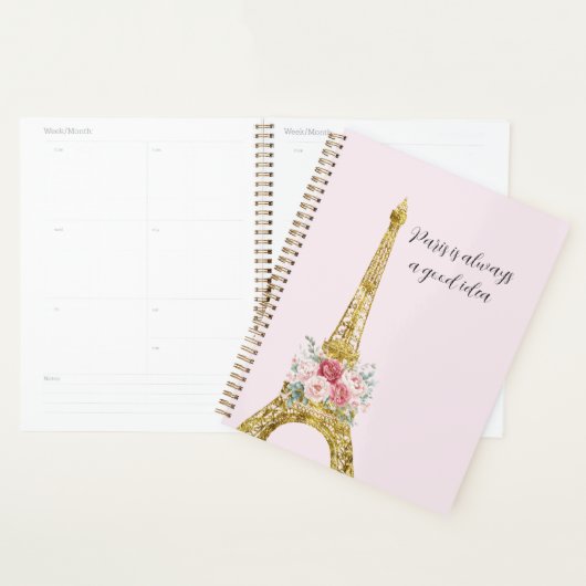 Blumen Eiffelturm Paris ist immer eine gute Idee Planer (Anzeige)