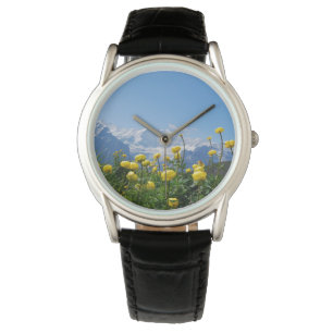 Blumen Eiger Monch Schweizer Alpen Armbanduhr