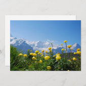 Blumen | Eiger Monch Schweizer Alpen Dankeskarte (Vorne/Hinten)