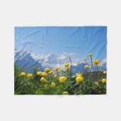Blumen | Eiger Monch Schweizer Alpen Fleecedecke (Vorderseite (Horizontal))