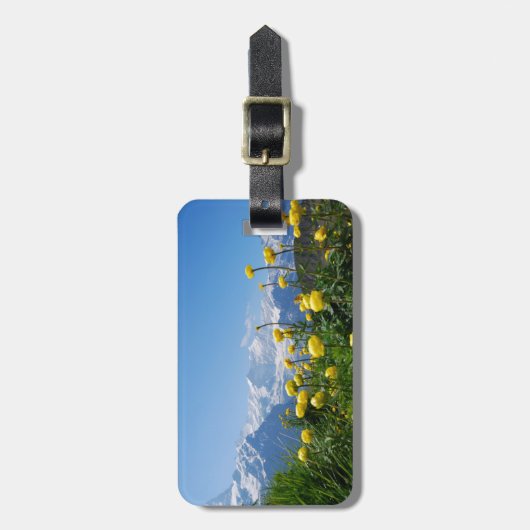 Blumen | Eiger Monch Schweizer Alpen Gepäckanhänger (Vorderseite vertikal)