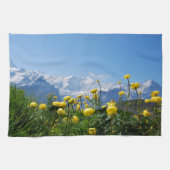 Blumen | Eiger Monch Schweizer Alpen Geschirrtuch (Horizontal)