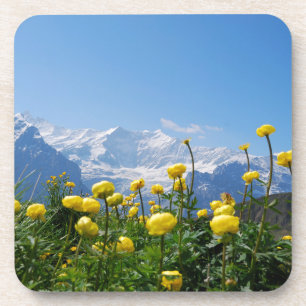 Blumen   Eiger Monch Schweizer Alpen Getränkeuntersetzer
