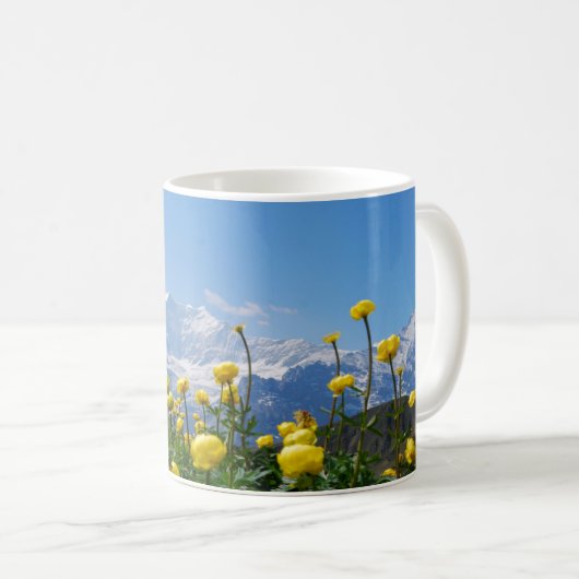 Blumen | Eiger Monch Schweizer Alpen Kaffeetasse (VorderseiteRechts)