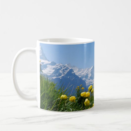 Blumen | Eiger Monch Schweizer Alpen Kaffeetasse (Links)