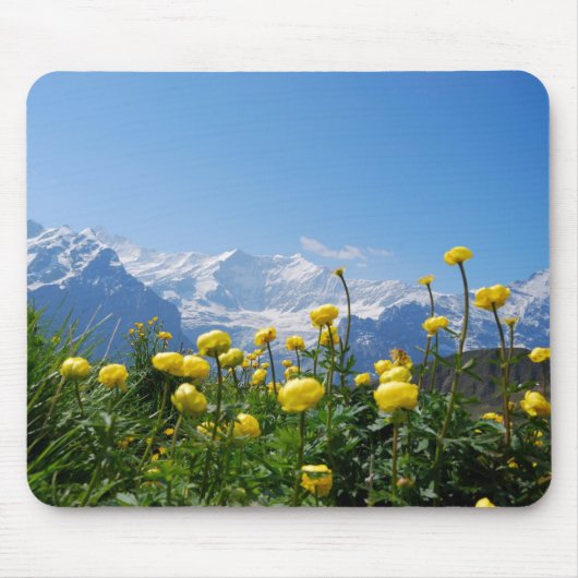 Blumen | Eiger Monch Schweizer Alpen Mousepad (Vorne)