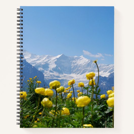 Blumen | Eiger Monch Schweizer Alpen Notizblock (Vorderseite)