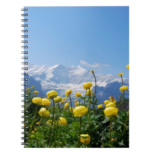 Blumen | Eiger Monch Schweizer Alpen Notizblock (Vorderseite)