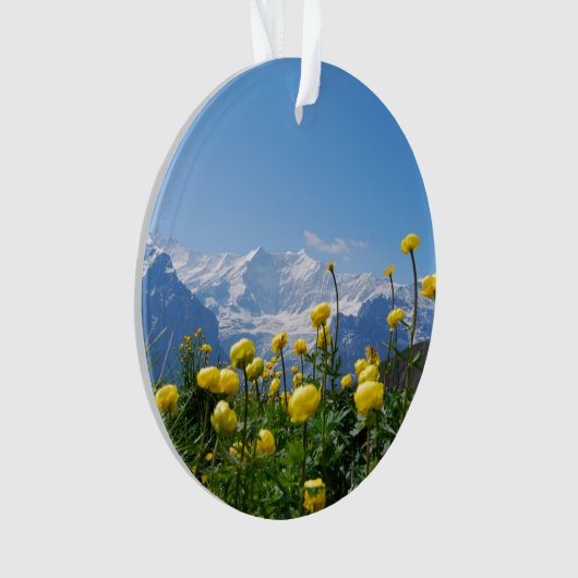 Blumen | Eiger Monch Schweizer Alpen Ornament (Vorderseite)