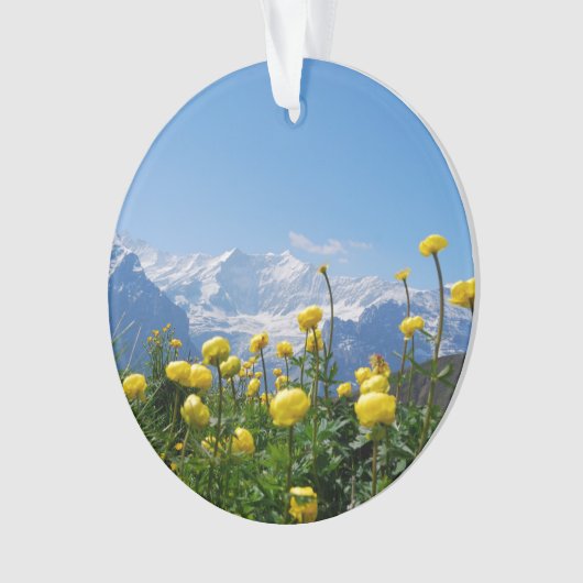 Blumen | Eiger Monch Schweizer Alpen Ornament (Vorderseite)