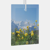 Blumen | Eiger Monch Schweizer Alpen Ornament Aus Glas (Vorderseite Rechts)