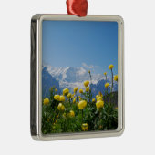 Blumen | Eiger Monch Schweizer Alpen Ornament Aus Metall (Rechts)