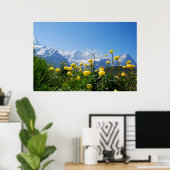 Blumen | Eiger Monch Schweizer Alpen Poster (Heimbüro)