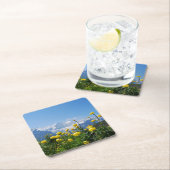 Blumen | Eiger Monch Schweizer Alpen Rechteckiger Pappuntersetzer (Vor Ort)