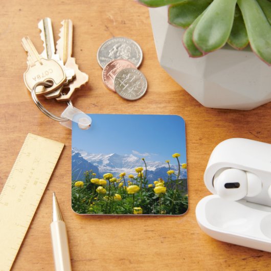 Blumen | Eiger Monch Schweizer Alpen Schlüsselanhänger (Schreibtisch)
