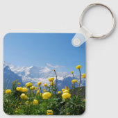 Blumen | Eiger Monch Schweizer Alpen Schlüsselanhänger (Rückseite)