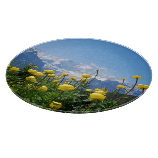 Blumen | Eiger Monch Schweizer Alpen Schneidebrett (Ecke)