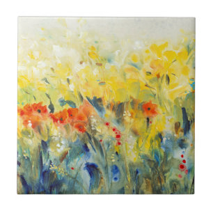Blumen-Einfluss II Fliese
