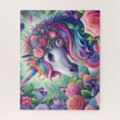 Blumen-Einhorn-Rosengarten Puzzle (Vertikal)