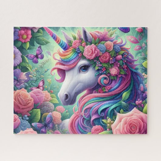 Blumen-Einhorn-Rosengarten Puzzle (Horizontal)