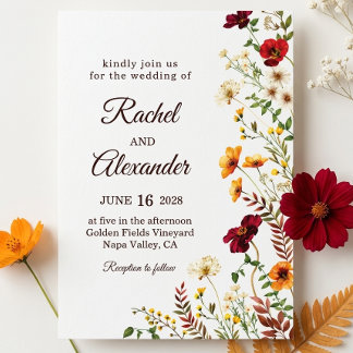 Blumen-Einladung | Elegante Hochzeitseinladung Einladung