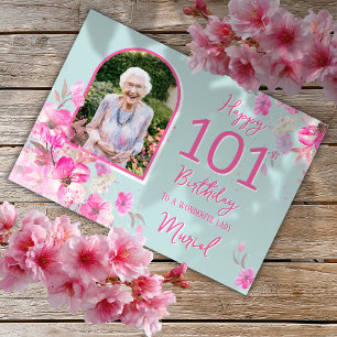 Blumen-Einzelbild-Geburtstagskarte zum 101. Geburt Karte