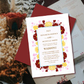 Blumen einzigartige farbenfrohe Hochzeitsvorlage Einladung