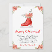Blumen-Eislaufschuh Rot Frohe Weihnachten (Vorderseite)