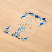 Blumen, Elefant Babyshower Acryleinladungen (Ablage )