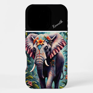 Blumen-Elefant im Dschungel iPhone 16 Pro Max Hülle
