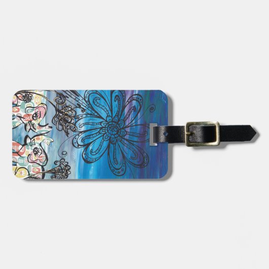 Blumen-Elefanten Gepäckanhänger (Vorderseite horizontal)