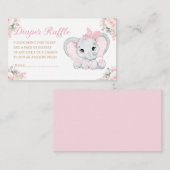 Blumen-Elefantenmädchen Babydusche-Windel-Gewinnsp Begleitkarte (Vorne/Hinten)