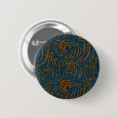 Blumen Elegance Blau & Gold, Kunst & Handwerk Desi Button (Vorne & Hinten)