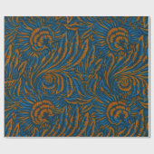 Blumen Elegance Blau & Gold, Kunst & Handwerk Desi Geschenkpapier (Flach)