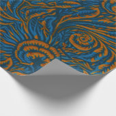 Blumen Elegance Blau & Gold, Kunst & Handwerk Desi Geschenkpapier (Ecke)