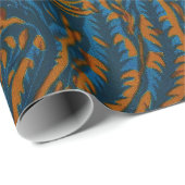 Blumen Elegance Blau & Gold, Kunst & Handwerk Desi Geschenkpapier (Rolleneckpunkt)