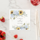 Blumen Elegant Blue Hydrangea Sonnenblumen Hochzei Serviette (Beispiel)