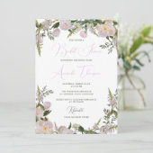 Blumen Elegant Brautdusche Einladung (Stehend Vorderseite)