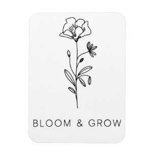 Blumen - Elegante Natur Silhouette Magnet