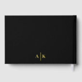 Blumen Eleganter Schwarz-Weiß Hochzeitsfoil Gästebuch (Rückseite)