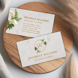 Blumen-Elegantes Monogramm Goldene Calla-Lilien Ma Visitenkarte