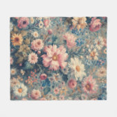 Blumen-Eleganz Fleecedecke (Vorderseite (Horizontal))